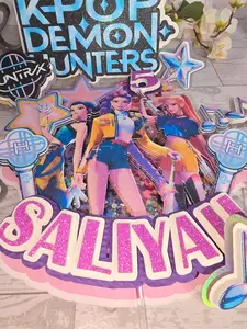 Personalized Set 3D Glitter Cake Topper k pop)