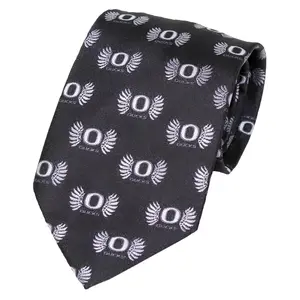 Oregon Ducks Black & Gray Repeating Necktie
