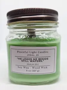 Still Waters | Eucalyptus Soy Candle | Wood Wick | Faith Candle | Christian Gift | Fresh Scent