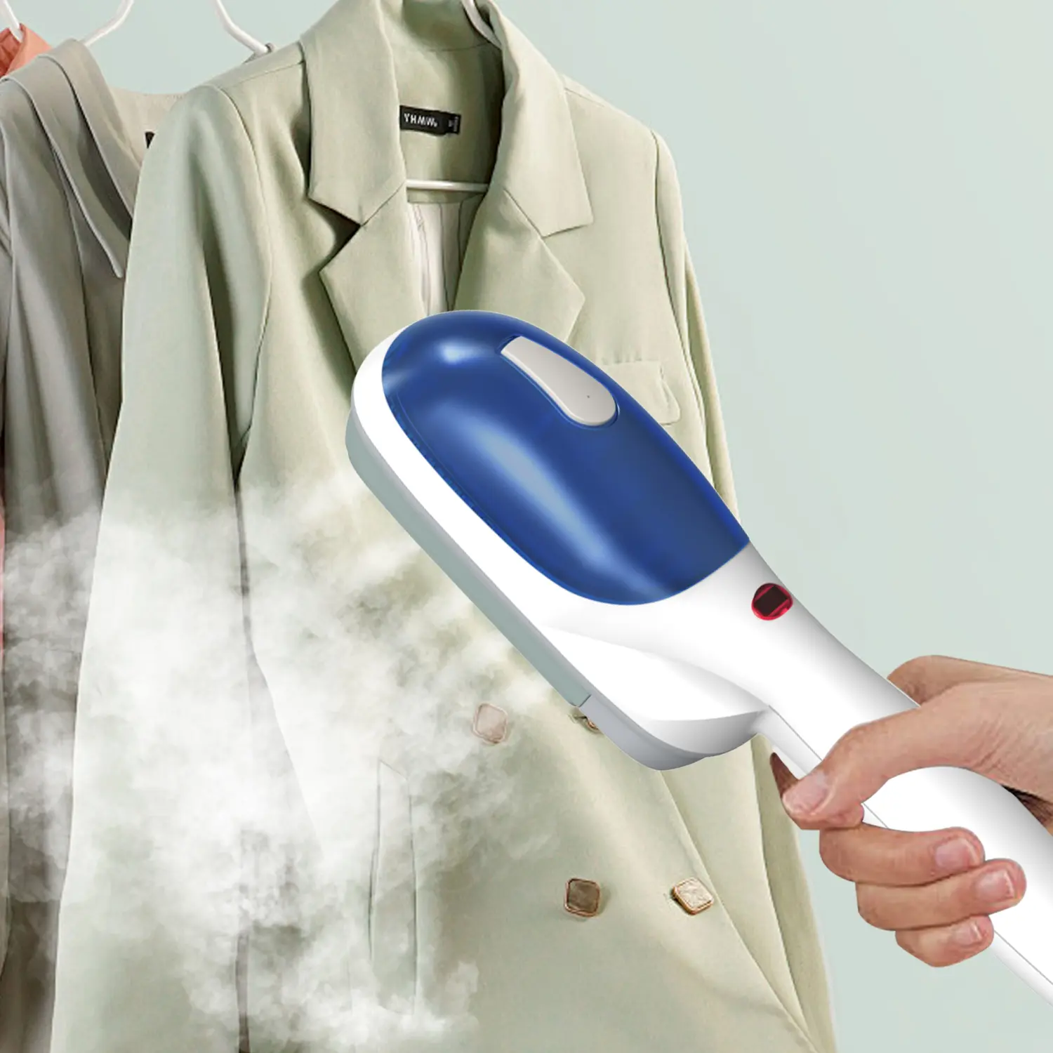 Electric Handheld Steam Iron, Travel Size Compact Mini Professional Handheld Garment Steam Iron w/ Cloth Brush Crease Dual Tool Accessory, Powerful Penetrating Steam Removes Wrinkles, Perfect for Home, Office and Travel Use tiktokshopbacktoschool