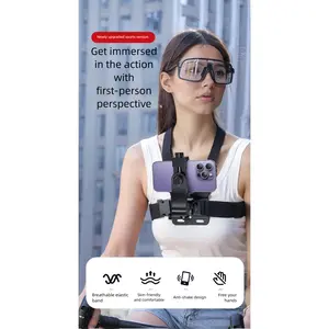 Chest Mount Phone Holder First Person View for Fishing Live Streaming Running Cycling Sports Action Camera Phone Clip Holder