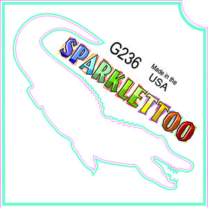 212 MAIN Ruby Red Glitter Effect Tattoo Stencil (G236-2) - 1.5x2.3x2.3 in, 2-Ply Paper Alligator Shape, Pack of 100, Easy to Apply, FDA & Children-Safe, Men's Costume Accessory