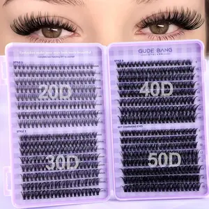 640 Piece Cluster Lash Set 20D+30D+40D+50D, DIY Natural Look & Ultra Soft & Lightweight, Mixed Lengths 8-16mm, Reusable for Beginners