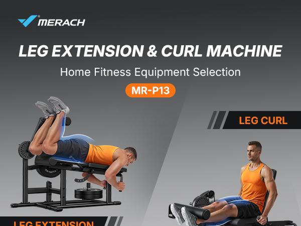 Merach Leg Extension & Hamstring Curl Machine, 700LB Adjustable Leg Curl Machine, Seated Leg Extension and Lying Curl Machine for Home Gym, Leg Workout Equipment with 24-Position Adjustment, TikTokShopBlackFriday