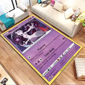 A large Pokémon card design. Printed pattern home carpet, suitable for living room, bedroom, kitchen mat, home decoration, carpet, and also suitable as a holiday gift for family and friends