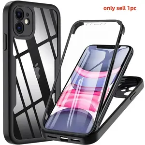 360 Full Body Front+Back Clear Case For iPhone 16 15 14 13 11 12 Pro Max Silicone  Shockproof Cover