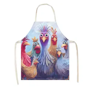 Chicken Pattern Apron, 1 Count/12pcs Colorful Sleeveless Kitchen Apron, Lemon Pattern Apron, Easy Cleaning Apron for Home Cooking, Kitchen Wear, and Cooking Enthusiasts, Kitchen Cooking Aprons