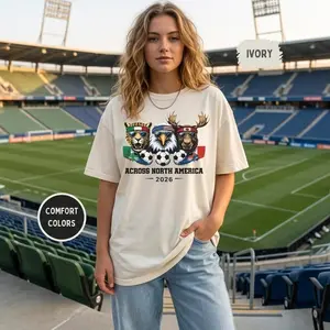 Soccer Mascot Shirt 2026 – Vintage USA Canada Mexico Football Fan Tee, World Cup Style Graphic T-Shirt, Game Day Outfit, Unisex Soccer Lover Gift