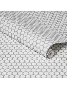 Penny Tile Peel & Stick Wallpaper White - Threshold