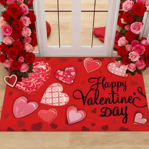 Valentine's Day Heart Print Door Mat, Romantic and Design, Perfect for Entrance, Kitchen, Bathroom, Room Decor Gift, Home Decor Rug