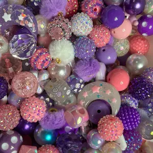 Hello Kuku Kitty Special Assorted Beads Collection with Sparkling Stars and Pom Poms for Crafting