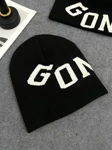 Versatile Knitted Hat Autumn/Winter Men's and Women's Knitted Hat New Street Retro Hoodie Cold Hat American Funny Knit Hats