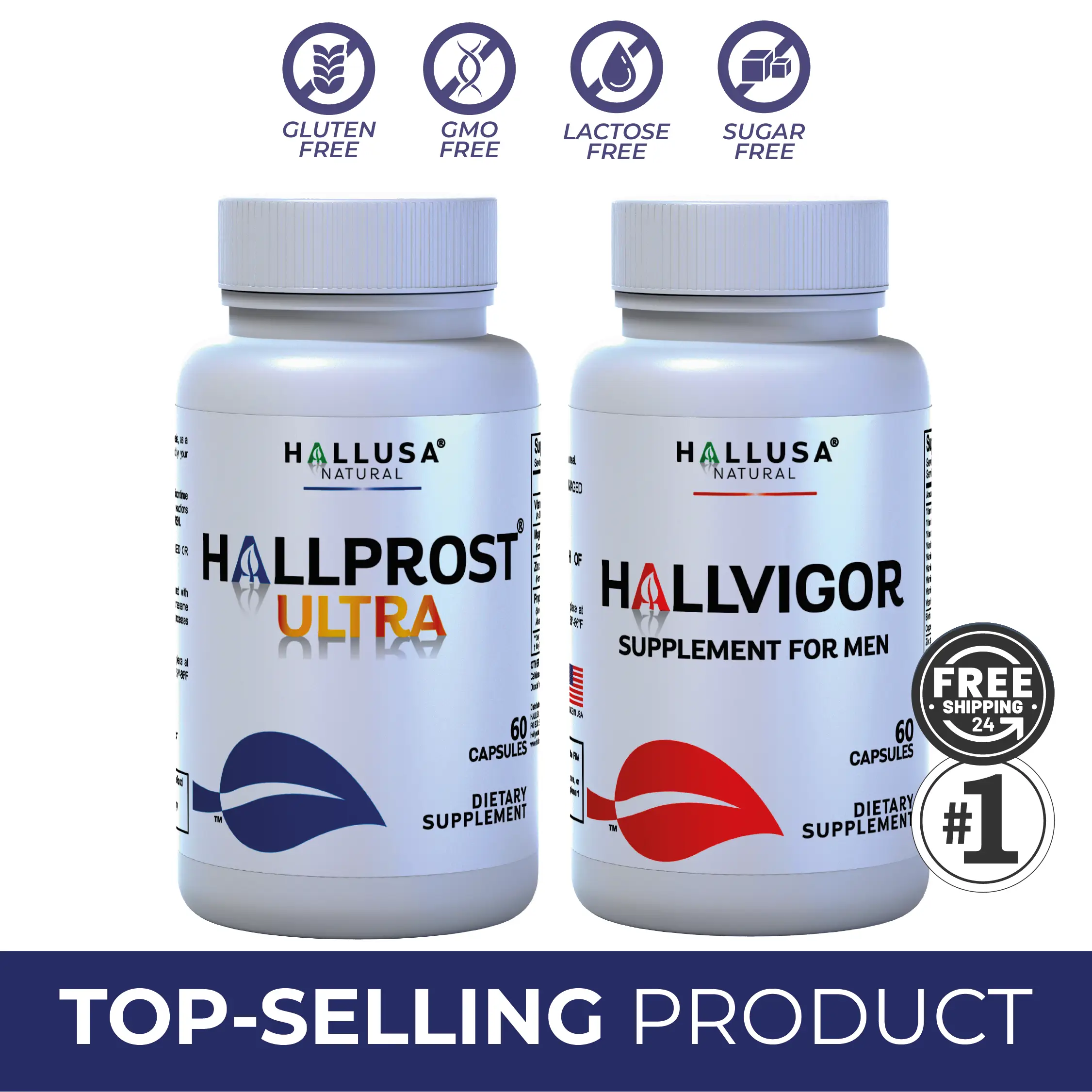 Hallprost Ultra & Hallvigor 120 Cap - Dietary Supplement For Men - Pygeum, Pumpk...