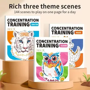 Safety Certified Kids Concentration Training Activity Book | 3 Styles: Dot-to-Dot / Maze / Color-by-Number | Reusable Educational Gift
