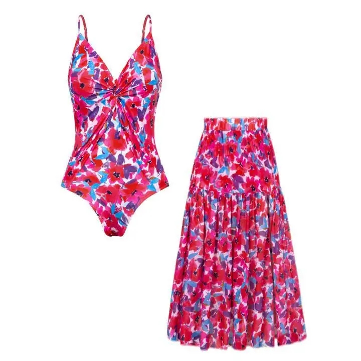 Red with Blue Floral