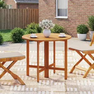 Spaco 36-Inch Outdoor Folding Round Dining Table – Portable Slatted Top Patio Table for Balcony, Deck, or Small Space Entertaining