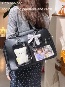 Simple, trendy, large capacity, multi pocket, solid color women's bag, Pu tote satchel, niche, lightweight, portable, suitable for music festivals, street photography, outdoor shopping, gatherings