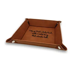 Krezy Case Leather Valet Tray for Men, A to dad from Son Daughter Kid, father's day gift, gift for dad, valey tray for dad, dad's valey tray