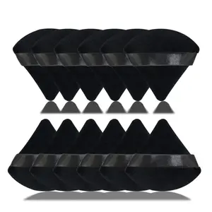 Triangle Shaped Powder Puffs Set, Crystal Velvet Material, Soft & Adhesive, Ideal for Loose Powders, Makeup Essentials