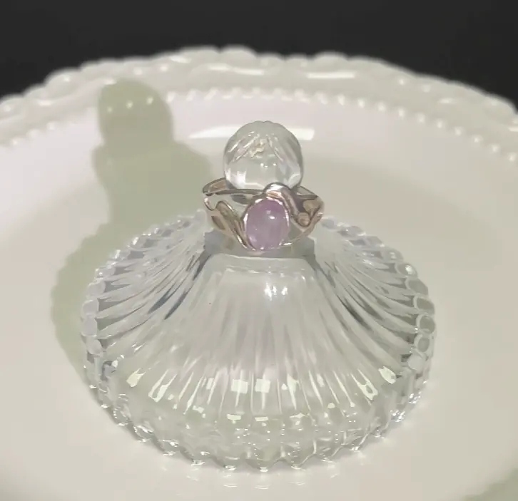 Kunzite Ring Adjustable Size S925 Silver Natural Gemstone Crystal Jewelry