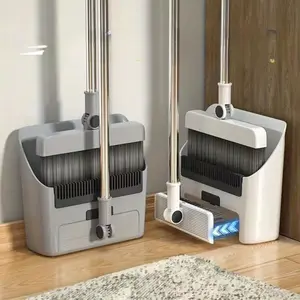 warehouse3pcs/ Set, Household Broom, Floor Brush And Dustpan Set, Thickened Sweeping Broom, Scrub Brush And Dustpan With Long Handle, Non-stick Hair Floor Cleaning Tool, For Home Office School Dorm, Cleaning Supplies, Cleaning Gadgets