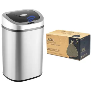 👉 Upgrade Your Kitchen 🚀 21-Gallon Touchless Motion Sensor Trash Can + Bonus Trash Bags Nine Stars