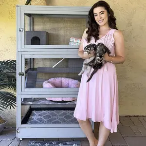 Aivituvin Large Wooden Chinchilla Ferret Cage-AIR56