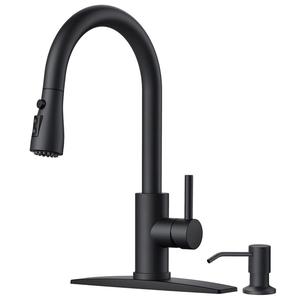 FORIOUS Kitchen Faucet with Soap Dispenser, Kitchen Faucets with Pull Down Sprayer, Updated High Arc Single Hole Faucet for Kitchen Sink RV summergarden