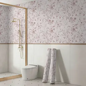 Peel and Stick Decorative Wallpaper - 23.62"x119" Large Size Single Sheet Pink Vintage Bohemian Self-Adhesive Removable Waterproof Vinyl Contact Paper, Easy DIY Decor for Living Room, Cabinets, Kitchen Furniture Updates
