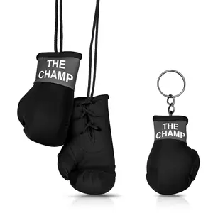 THE CHAMP Mini Boxing Gloves - Car Rearview Mirror Accessories, Keychain Also Included