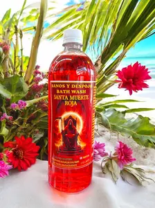 Holy Death Red Bath Wash 32oz - Santa Muerte Red Ritual for Love Passion & Reconciliation - Spiritual Bathing Solution for Attraction and Reconciliation Body Care Cleanser