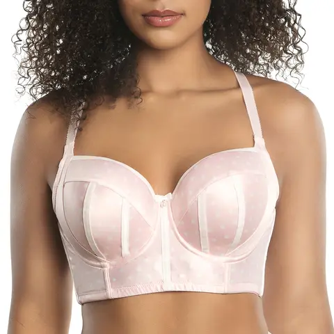 PARFAIT Charlotte 6977 Women's Full Busted Vintage Adjustable Racerback Straps Longline Foam Padded Wired Bra Top Womenswear Adjustable Elegance Mesh