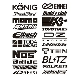 20pcs Racing Sponsor Style Stickers Set Reflective Waterproof Car Window Body Decorative Vinyl Decals for JDM Style Sticker For Cars