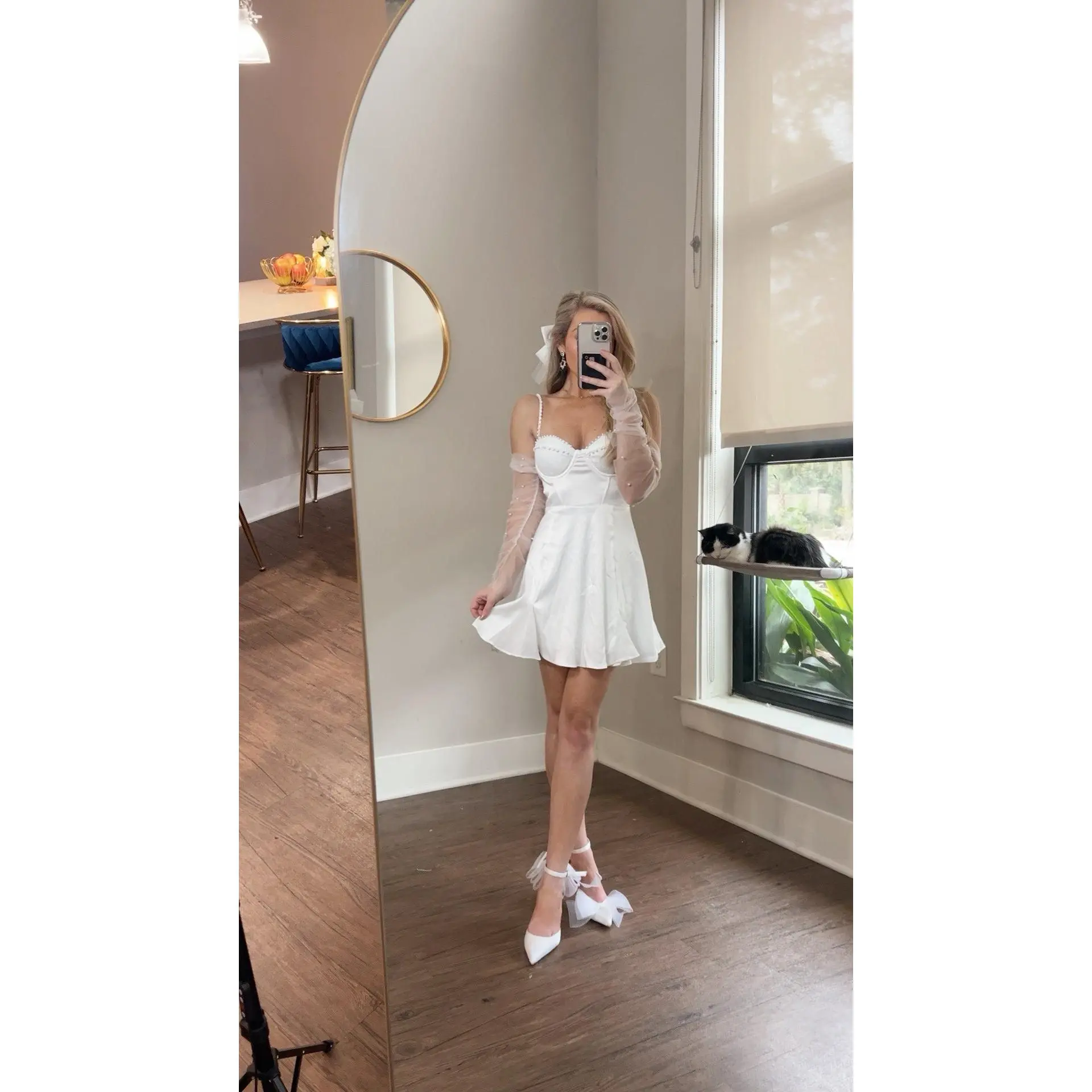 Pearl Beaded Removable Bridal Sleeves (no gloves)