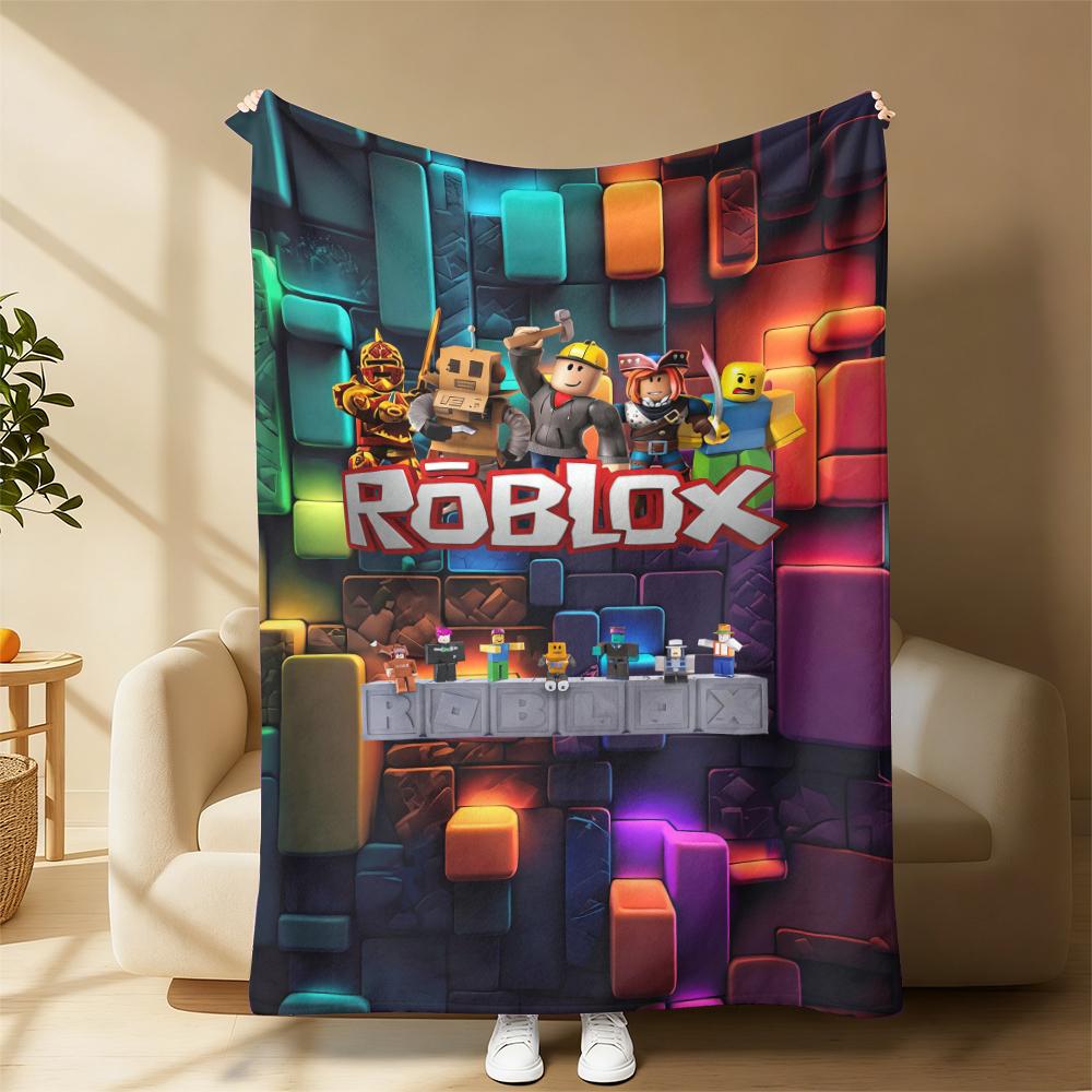 Roblox Soft Funny Throw Blanket Cozy Lightweight Plush Portable Cover Ideal for Offices Sofas Travel Settings Perfect Gift for Fans Friends Children