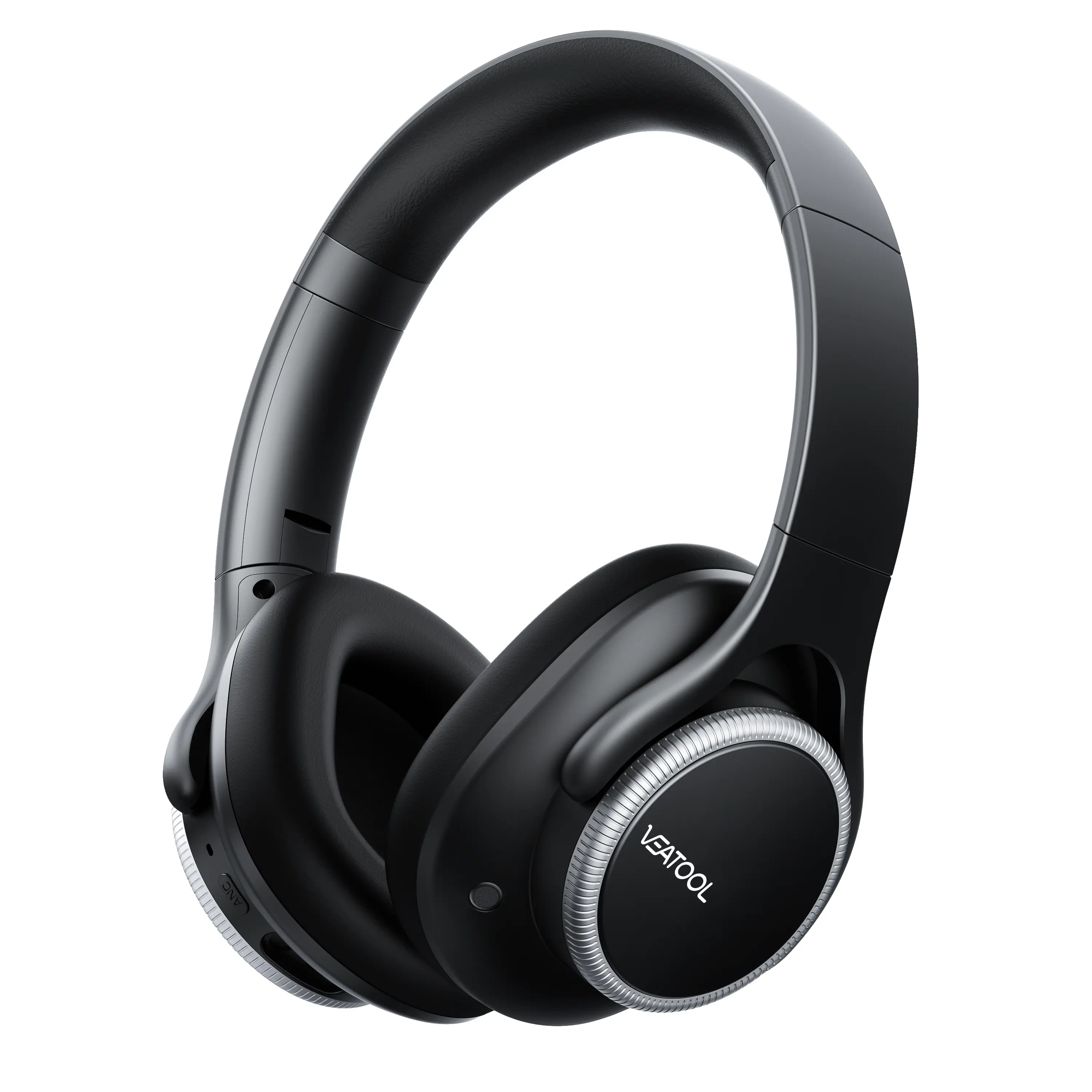 B15 Over-Ear Headphones Hybrid ANC Bluetooth Wireless, 60H Playtime Foldable Hi-Res Deep Bass, Built-in Mic for Travel Flight Office Commute