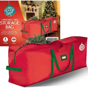 Holiday Spirit Christmas Tree Storage Bag for 7.5 Ft Trees, Heavy Duty 600D Oxford Canvas Christmas Trees Bag with Reinforced Handles and Dual Zipper, Waterproof Tear-Resistant Xmas Tree Storage Bags