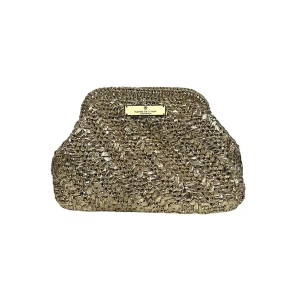 Squeeze De Citron Gold Raffia Handbag
