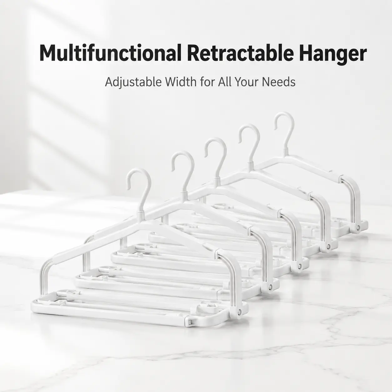 Adjustable Clothes Hangers 4 Pack,Extra Big Retractable Foldable Hanger | Extends 14.2"-23.6",Durable PP,360°hook,compact storage,Fits Oversized Coats,sweaters,towels,blankets,jackets,travel friendly