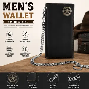 Western Wallets for Men RFID Blocking  Biker Long Wallet with Chain Bifold Cowboy Wallet#SummerVibes