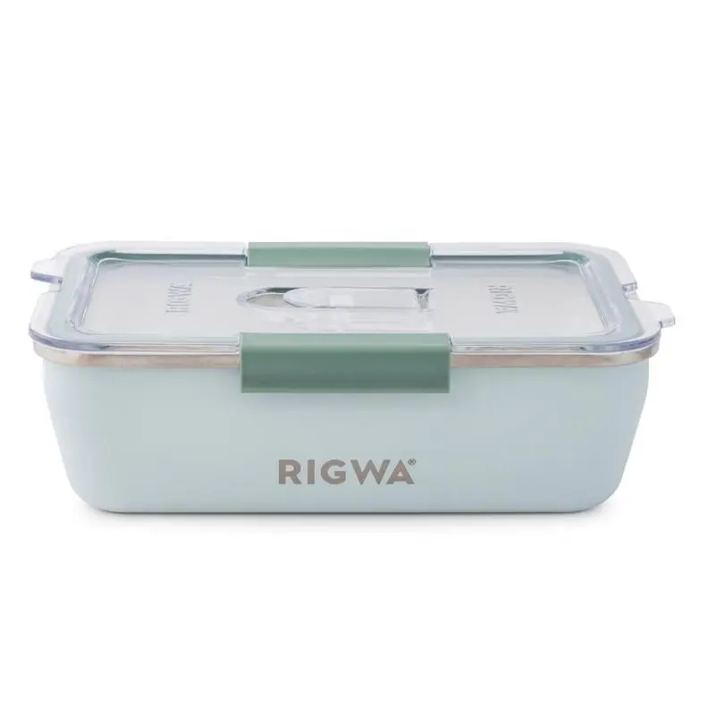 Rigwa Life 6086199 Leakproof Silicone Lunch Box Kit - 46 oz Sage Tableware Container, Lunch Boxes, Food Storage