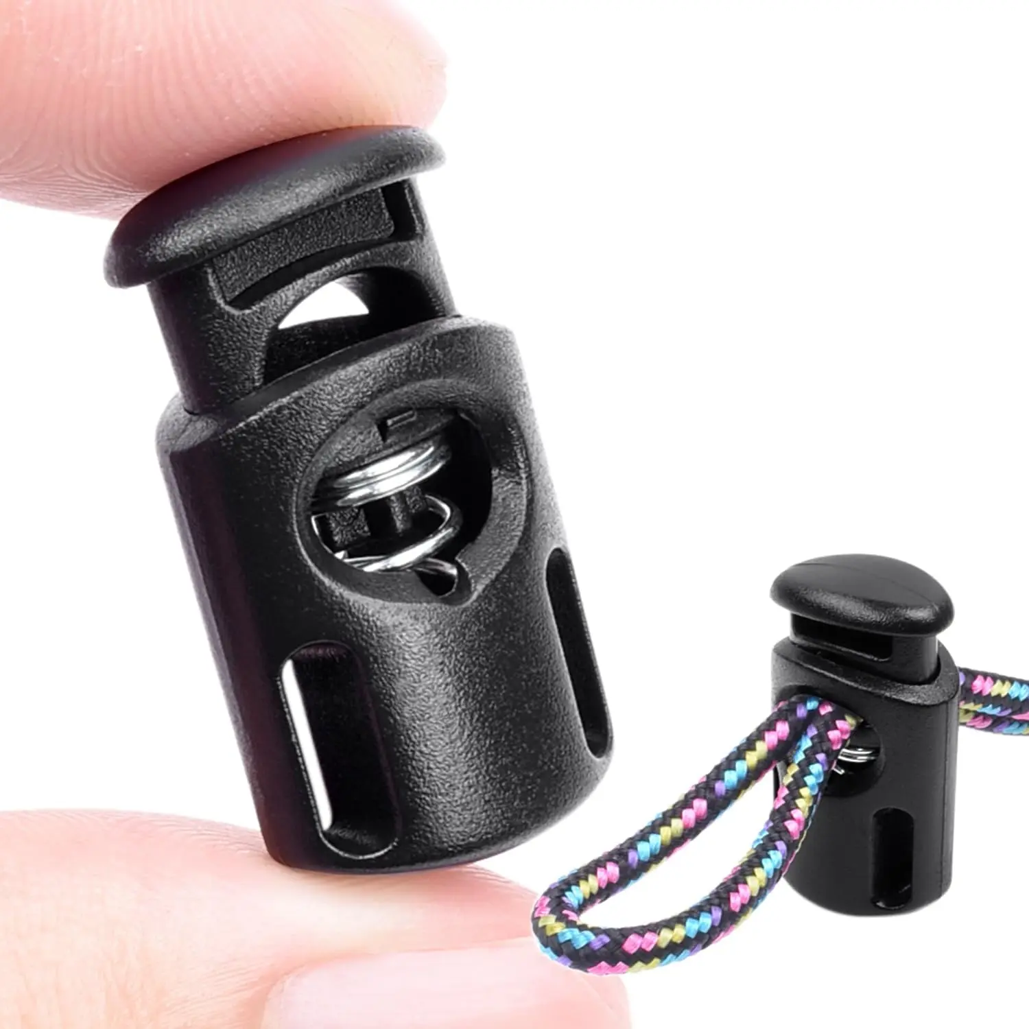 10 PCS Plastic Spring Cord Locks for Drawstring, Paracord Toggle Stopper Clasp Elastic Shoeslace Lock Sweatpants Hoodie String Clips Bungee Swim Goggles Gloves String Lock Replacement Footwear Bedroom