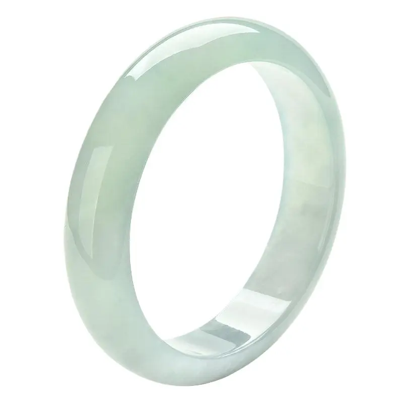 Bracelets. Ice-type floating flower jadeite bracelets, jade bracelets for women, thin strip oily green jade bracelets, half-mountain half-water jadeite bracelets. Strings of love.