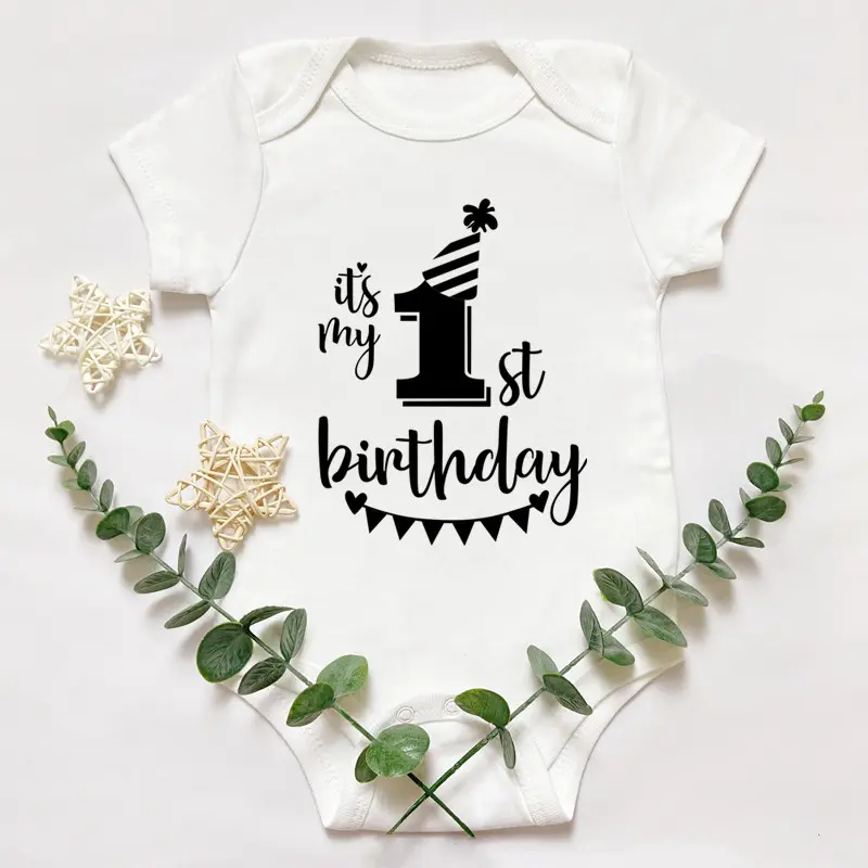 Unisex 100% Cotton Short-Sleeve Fitted Baby Romper - 1-2 Years Round Envelope Neckline Baby Clothing, Skin-Friendly All-Seasons Infant Outfit with Neck Irritation Prevention, Roomy Crotch, Snap Buttons Closure, Machine Washable