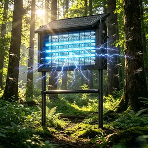 4500V Solar Bug Zapper Outdoor,Waterproof Electric Mosquito and Fly Zapper,Smart Light Sensor Rechargeable Solar Powered Trap,Backyard, Garden, Camping, and Indoor Use