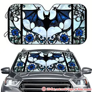 1pc bat themed colored glass car sunshade 2D high-definition printing, car sunshade effectively blocks sunlight, suitable for decorating the front windshield of RVs, General Motors, and trucks