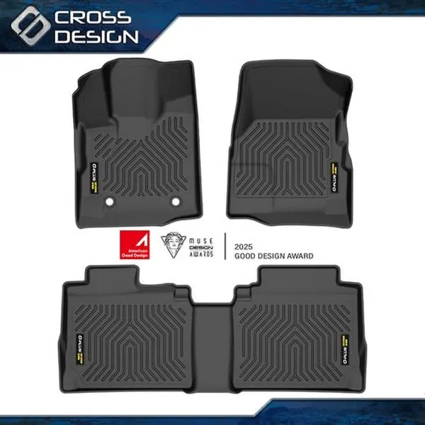 CROSSDESIGN Automotive Car Deep-Tread Floor Mats - 2-Row TPE All-Weather Upgraded , Car Accessories for 12-17 Chevy Equinox/GMC Terrain, Car Foot Mats