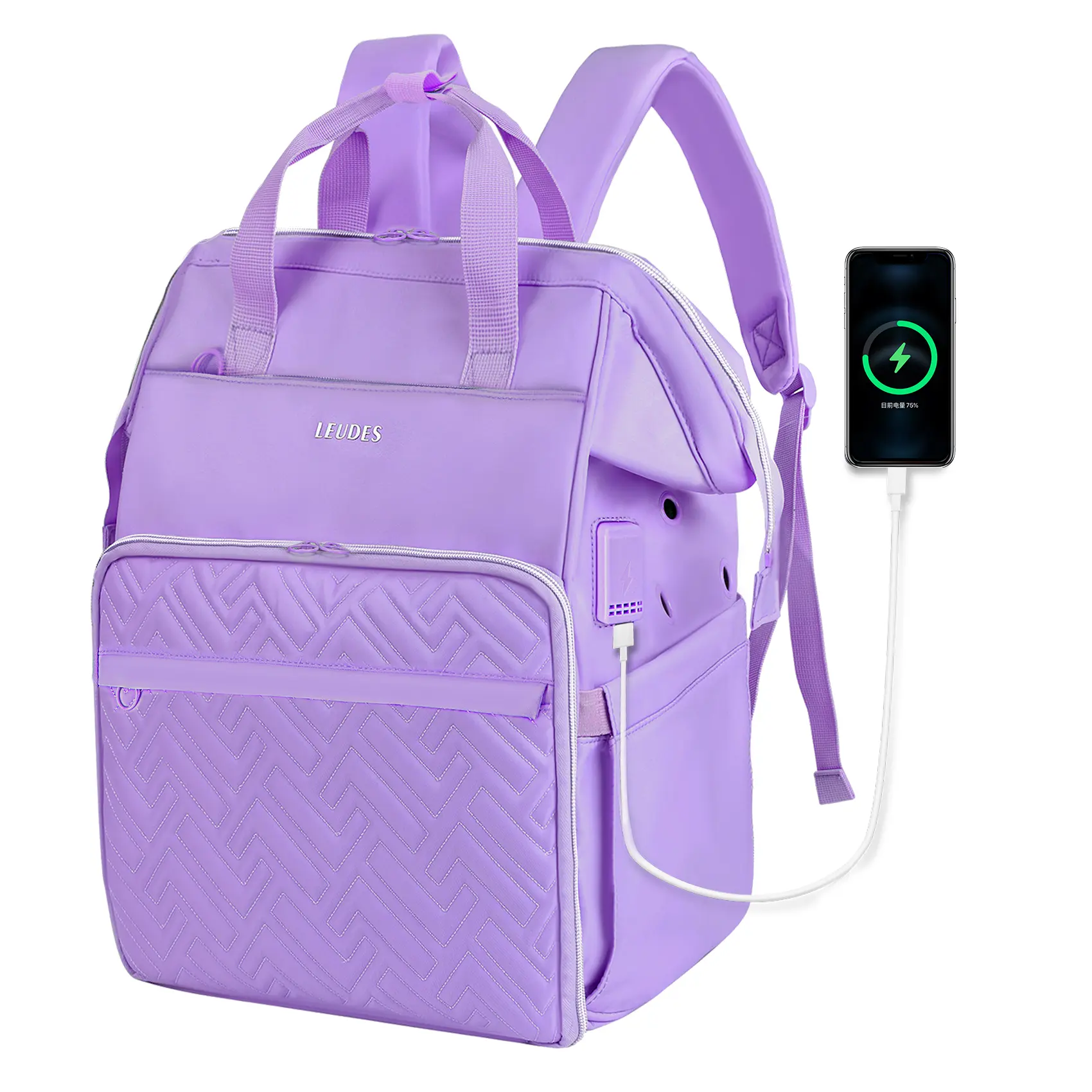 Leudes knitting Bagpack Leudes Knitting Bag Backpack, Yarn Storage Organizer Large  main image 3