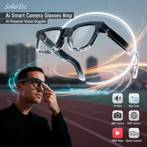 SohoTec 2026 New Electrochromic AI Smart Camera Glasses (8MP),1080P Video Recording Glasses,Real Time Translation, ChatGPT AI Voice Assistant | Photography and videography | Essential for sports | Gift for Tech Lovers Christmas Wearable outdoorfun