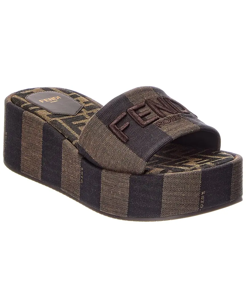 FENDI Sunshine Canvas Platform Sandal